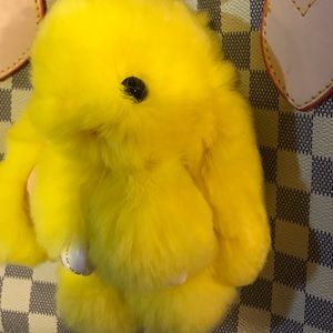 Yellow Pom Pom Bunny Keychain